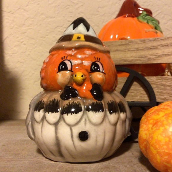 Johanna Parker turkey and owl Salt & Pepper Shakers 🍁 - Picture 5 of 16
